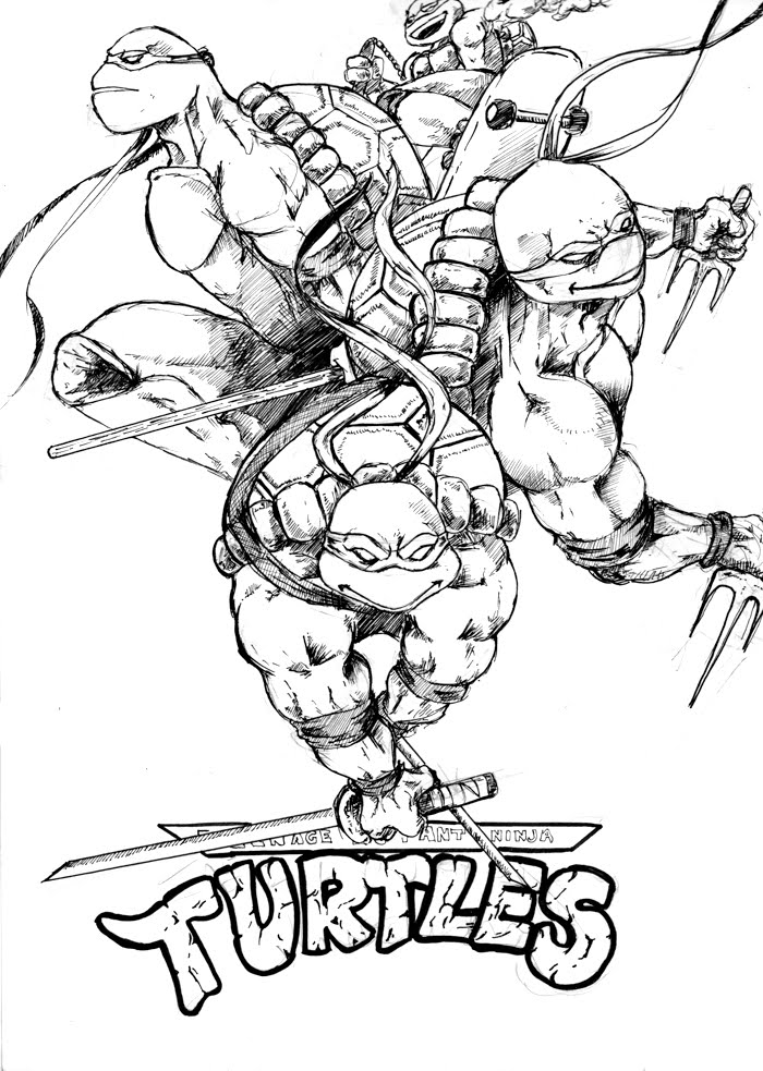 Disegno da colorare: tartarughe Ninja (Supereroe) #75522 - Pagine da Colorare Stampabili Gratuite