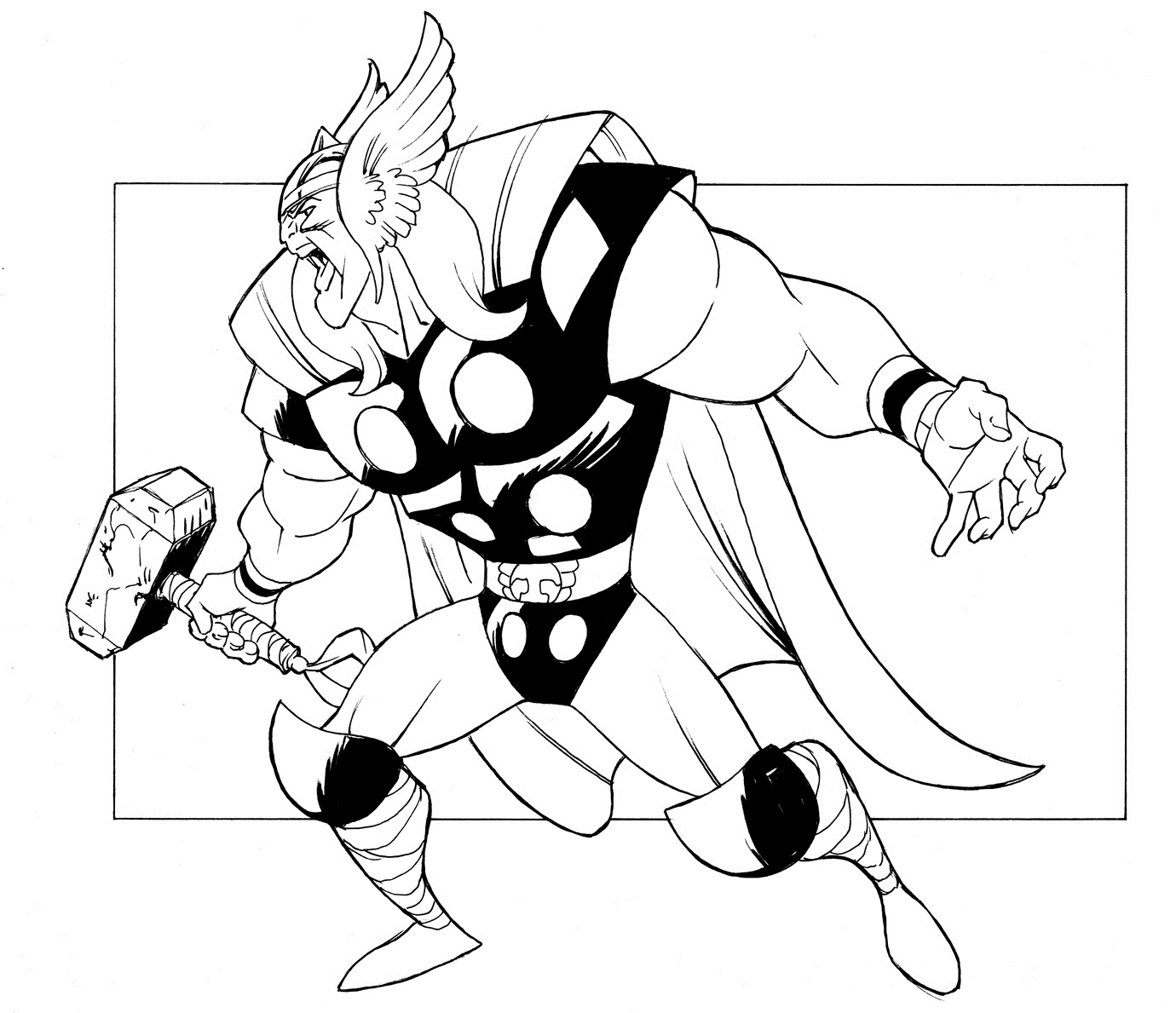 Disegno da colorare: Thor (Supereroe) #75767 - Pagine da Colorare Stampabili Gratuite