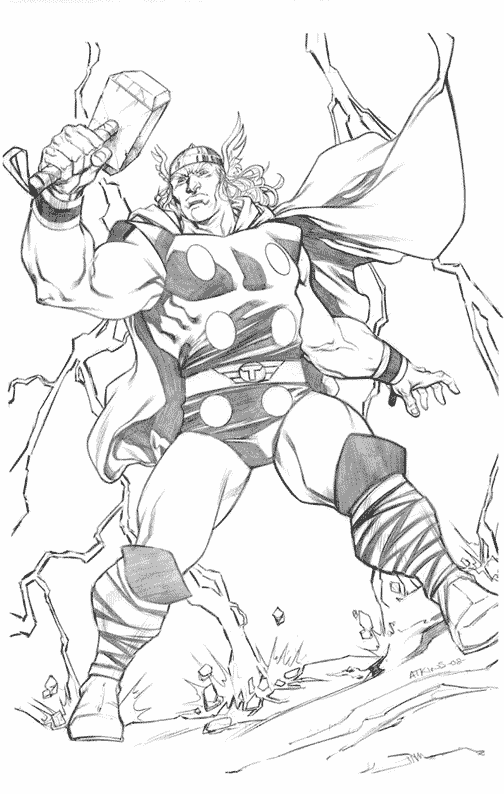 Disegno da colorare: Thor (Supereroe) #75783 - Pagine da Colorare Stampabili Gratuite