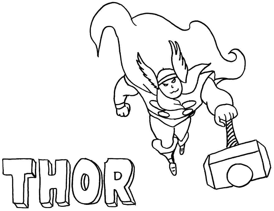 Disegno da colorare: Thor (Supereroe) #75853 - Pagine da Colorare Stampabili Gratuite