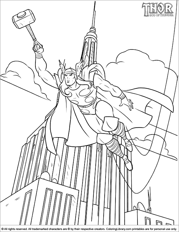 Disegno da colorare: Thor (Supereroe) #75900 - Pagine da Colorare Stampabili Gratuite