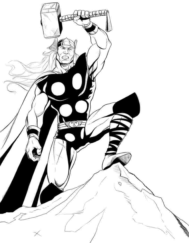 Disegno da colorare: Thor (Supereroe) #75916 - Pagine da Colorare Stampabili Gratuite