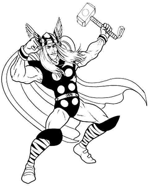 Disegno da colorare: Thor (Supereroe) #75917 - Pagine da Colorare Stampabili Gratuite