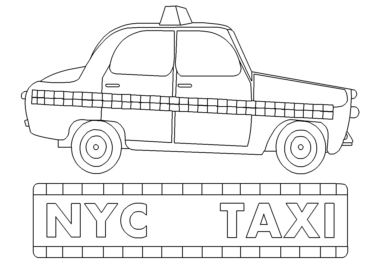 Disegno da colorare: Taxi (Trasporti) #137201 - Pagine da Colorare Stampabili Gratuite