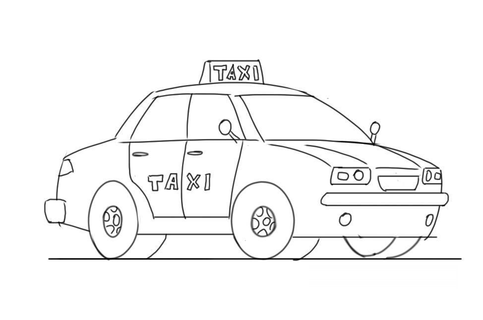 Disegno da colorare: Taxi (Trasporti) #137207 - Pagine da Colorare Stampabili Gratuite