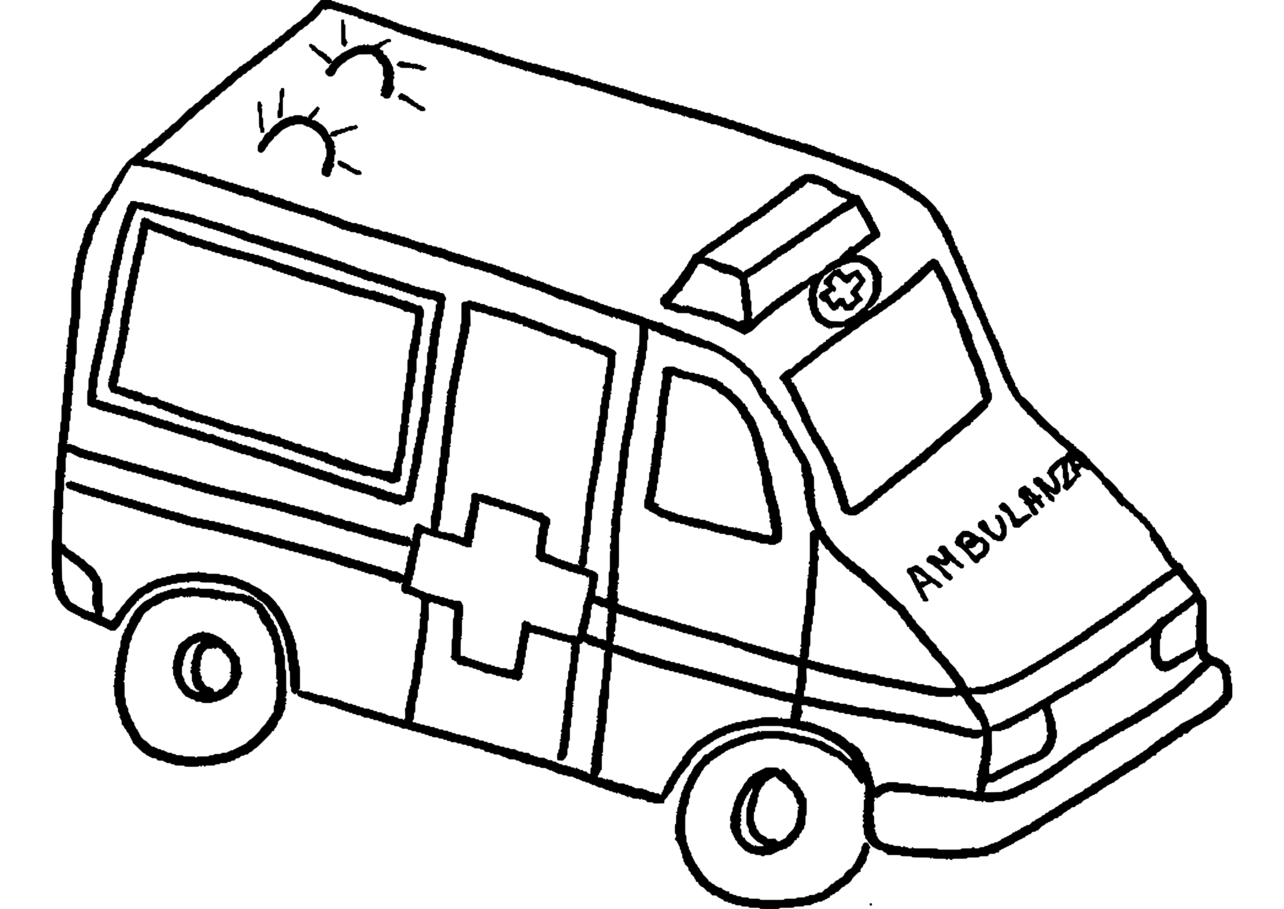Disegno da colorare: Ambulanza (Trasporto) #136851 - Pagine da Colorare Stampabili Gratuite