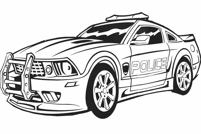 Disegno da colorare: Auto della polizia (Trasporto) #142938 - Pagine da Colorare Stampabili Gratuite