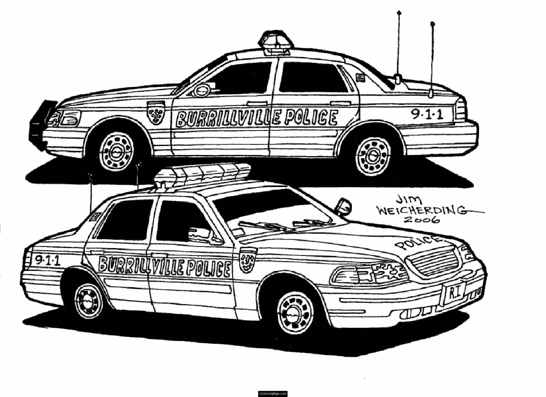 Disegno da colorare: Auto della polizia (Trasporto) #142951 - Pagine da Colorare Stampabili Gratuite