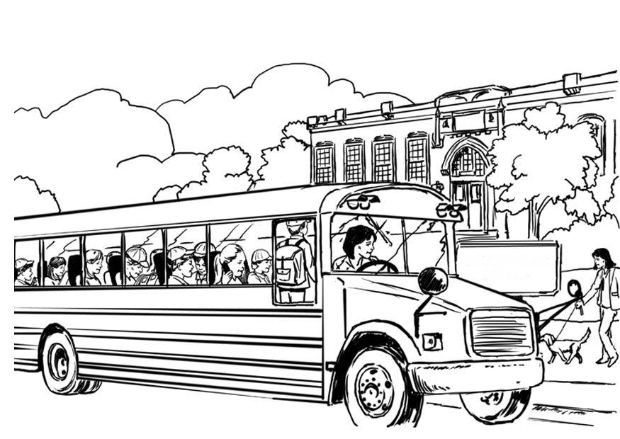 Disegno da colorare: Autobus / Pullman (Trasporto) #135294 - Pagine da Colorare Stampabili Gratuite