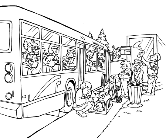 Disegno da colorare: Autobus / Pullman (Trasporto) #135356 - Pagine da Colorare Stampabili Gratuite