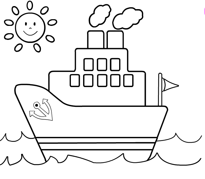 Disegno da colorare: Barca / Nave (Trasporto) #137470 - Pagine da Colorare Stampabili Gratuite