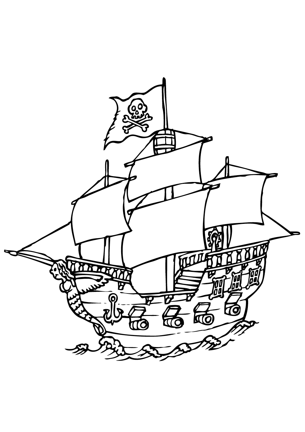 Disegno da colorare: Barca / Nave (Trasporto) #137590 - Pagine da Colorare Stampabili Gratuite