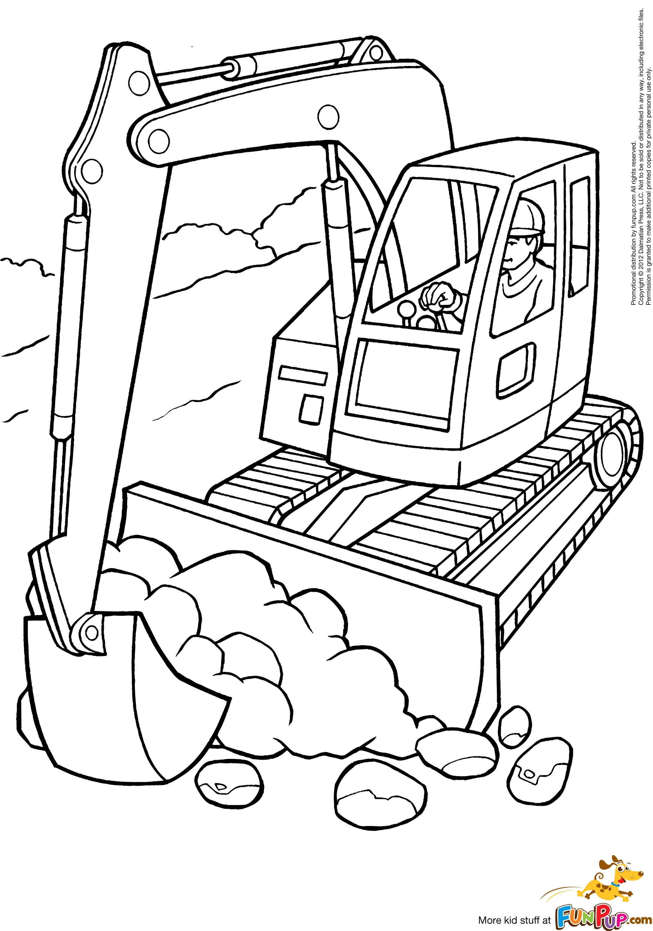 Disegno da colorare: Bulldozer / escavatore meccanico (Trasporto) #141678 - Pagine da Colorare Stampabili Gratuite