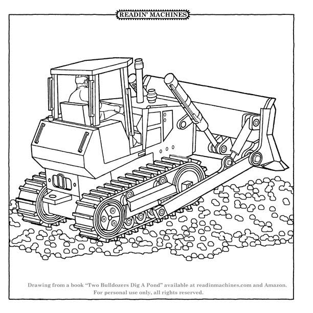 Disegno da colorare: Bulldozer / escavatore meccanico (Trasporto) #141704 - Pagine da Colorare Stampabili Gratuite