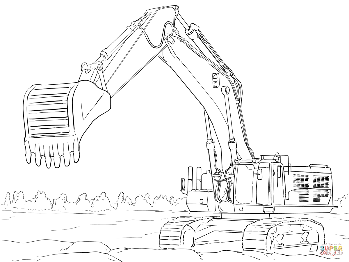 Disegno da colorare: Bulldozer / escavatore meccanico (Trasporto) #141779 - Pagine da Colorare Stampabili Gratuite