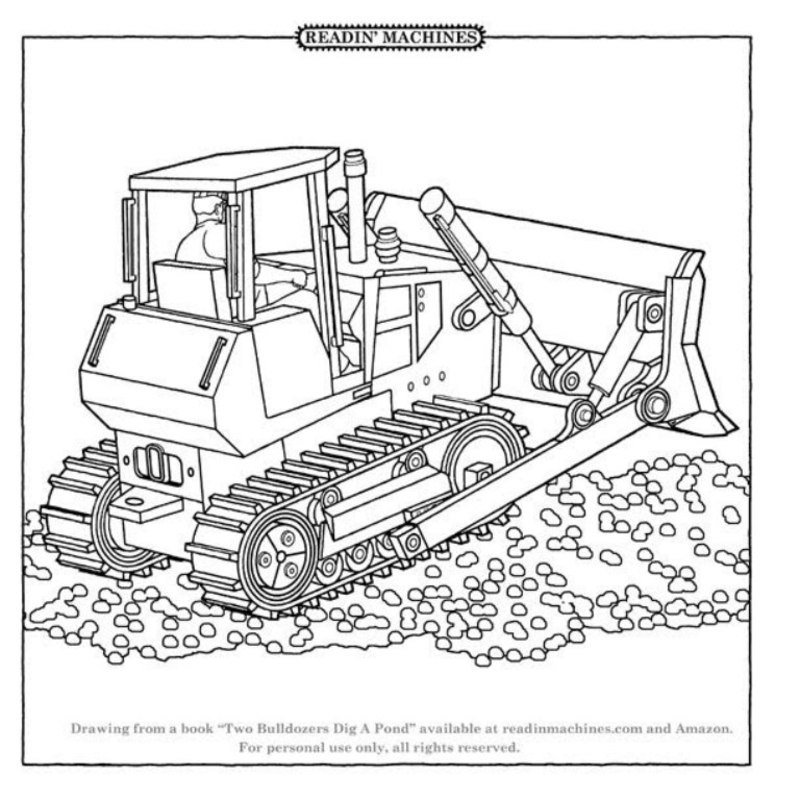 Disegno da colorare: Bulldozer / escavatore meccanico (Trasporto) #141811 - Pagine da Colorare Stampabili Gratuite