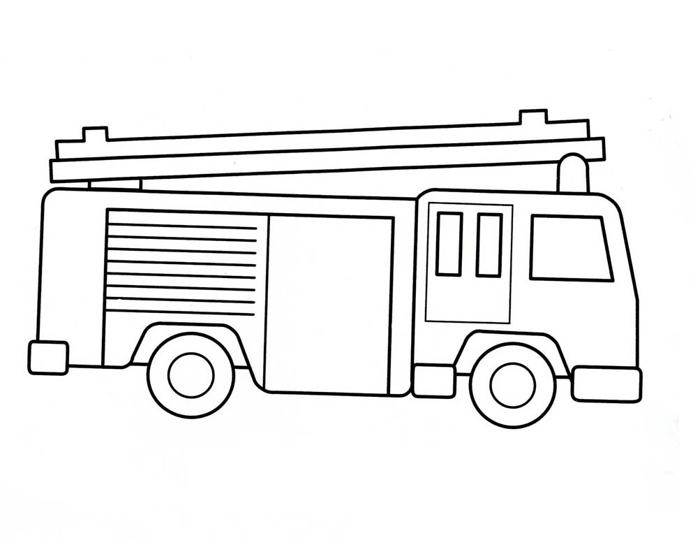 Disegno da colorare: Camion dei pompieri (Trasporto) #135783 - Pagine da Colorare Stampabili Gratuite