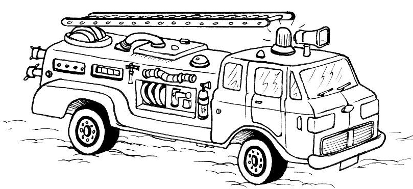 Disegno da colorare: Camion dei pompieri (Trasporto) #135789 - Pagine da Colorare Stampabili Gratuite