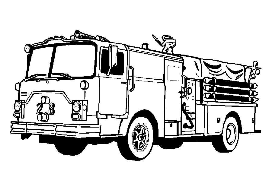 Disegno da colorare: Camion dei pompieri (Trasporto) #135792 - Pagine da Colorare Stampabili Gratuite