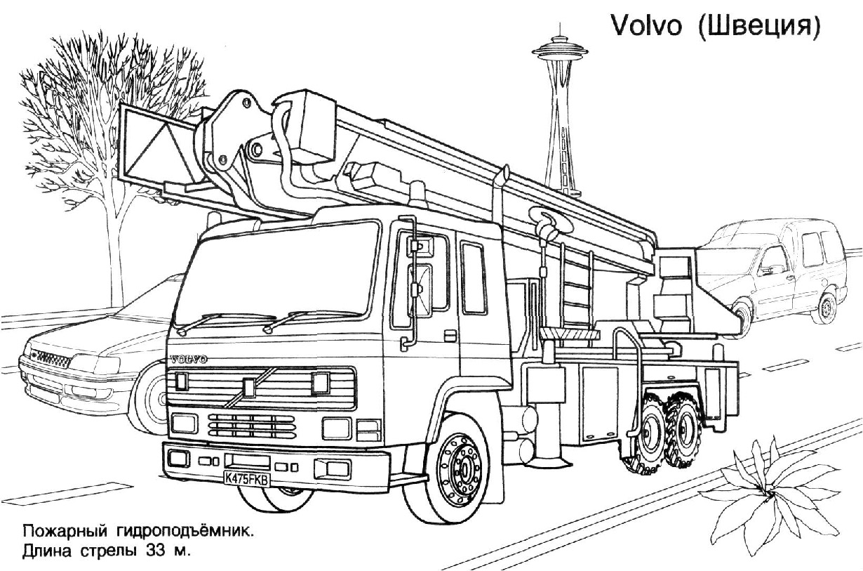 Disegno da colorare: Camion dei pompieri (Trasporto) #135804 - Pagine da Colorare Stampabili Gratuite