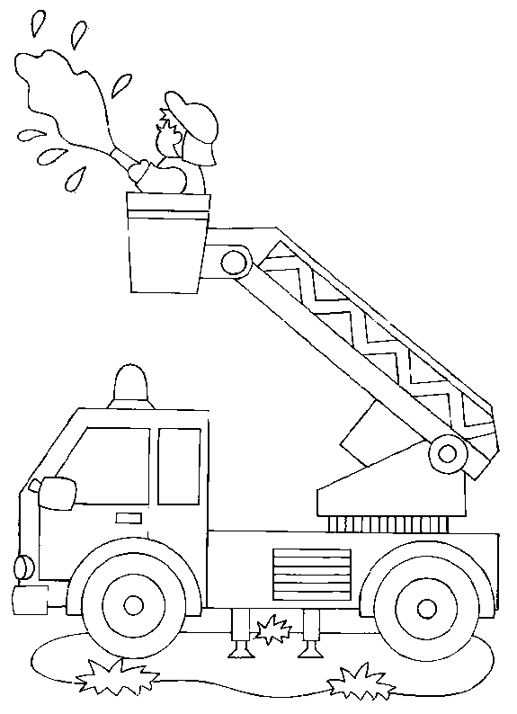Disegno da colorare: Camion dei pompieri (Trasporto) #135808 - Pagine da Colorare Stampabili Gratuite