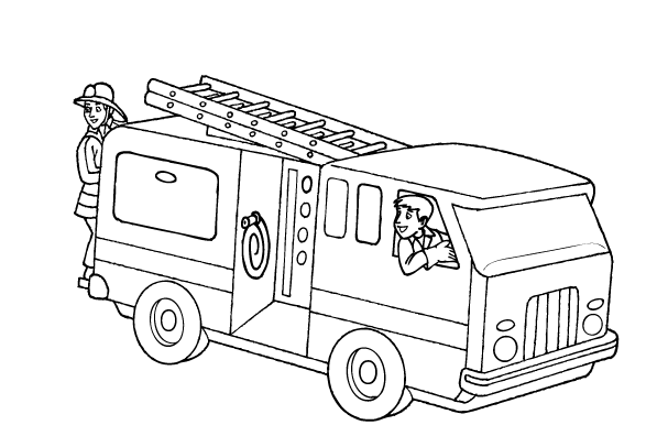 Disegno da colorare: Camion dei pompieri (Trasporto) #135812 - Pagine da Colorare Stampabili Gratuite