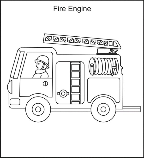 Disegno da colorare: Camion dei pompieri (Trasporto) #135816 - Pagine da Colorare Stampabili Gratuite