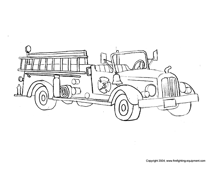 Disegno da colorare: Camion dei pompieri (Trasporto) #135819 - Pagine da Colorare Stampabili Gratuite