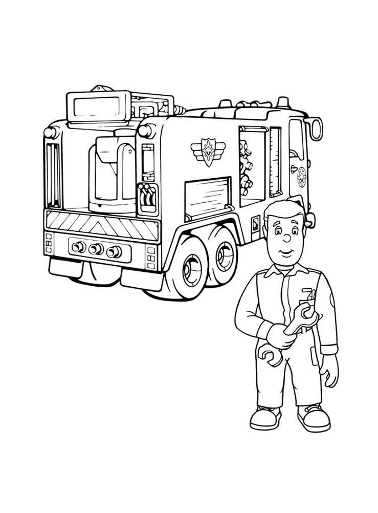 Disegno da colorare: Camion dei pompieri (Trasporto) #135839 - Pagine da Colorare Stampabili Gratuite