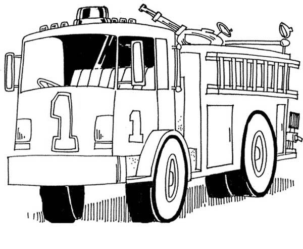 Disegno da colorare: Camion dei pompieri (Trasporto) #135849 - Pagine da Colorare Stampabili Gratuite