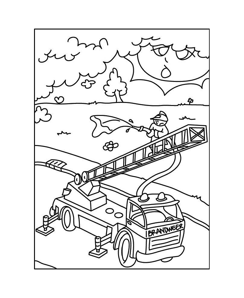 Disegno da colorare: Camion dei pompieri (Trasporto) #135850 - Pagine da Colorare Stampabili Gratuite