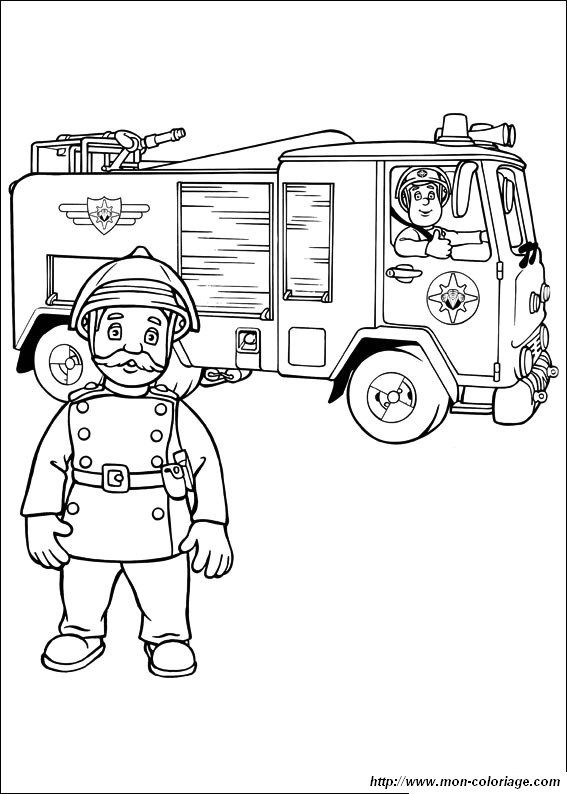 Disegno da colorare: Camion dei pompieri (Trasporto) #135862 - Pagine da Colorare Stampabili Gratuite