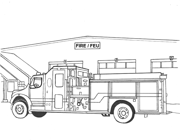 Disegno da colorare: Camion dei pompieri (Trasporto) #135871 - Pagine da Colorare Stampabili Gratuite