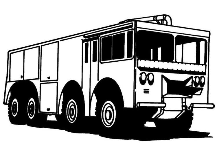 Disegno da colorare: Camion dei pompieri (Trasporto) #135872 - Pagine da Colorare Stampabili Gratuite