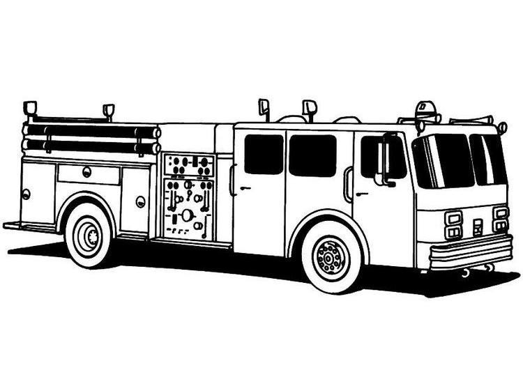 Disegno da colorare: Camion dei pompieri (Trasporto) #135884 - Pagine da Colorare Stampabili Gratuite
