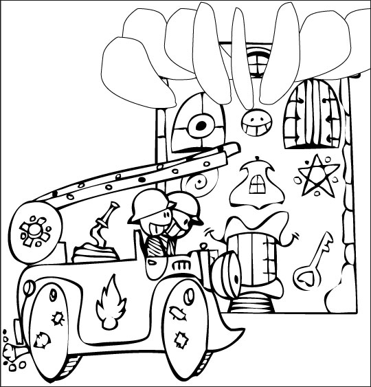 Disegno da colorare: Camion dei pompieri (Trasporto) #135922 - Pagine da Colorare Stampabili Gratuite