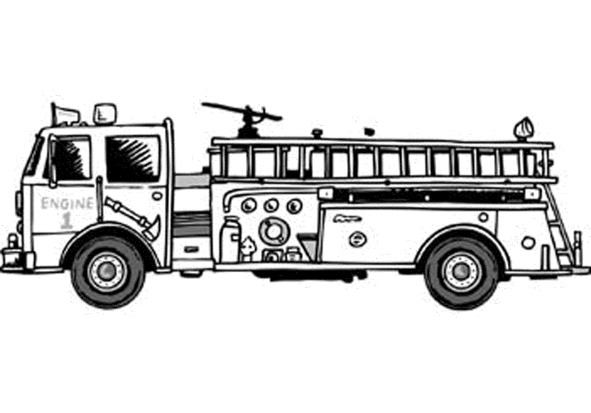 Disegno da colorare: Camion dei pompieri (Trasporto) #135978 - Pagine da Colorare Stampabili Gratuite