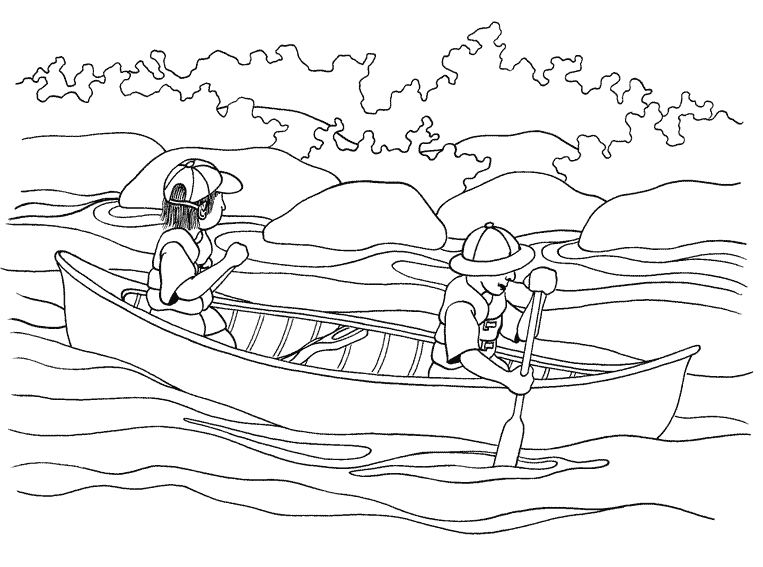 Disegno da colorare: Canoa / barca a remi (Trasporto) #142191 - Pagine da Colorare Stampabili Gratuite