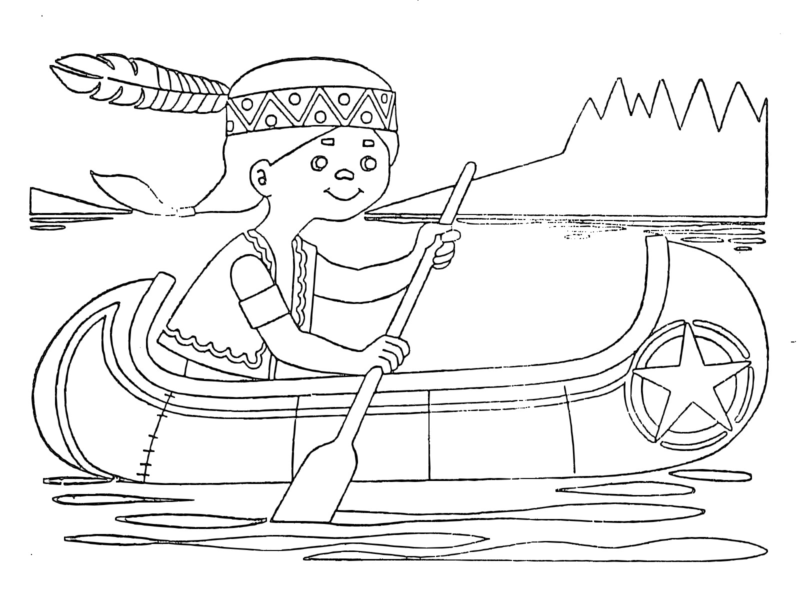 Disegno da colorare: Canoa / barca a remi (Trasporto) #142197 - Pagine da Colorare Stampabili Gratuite