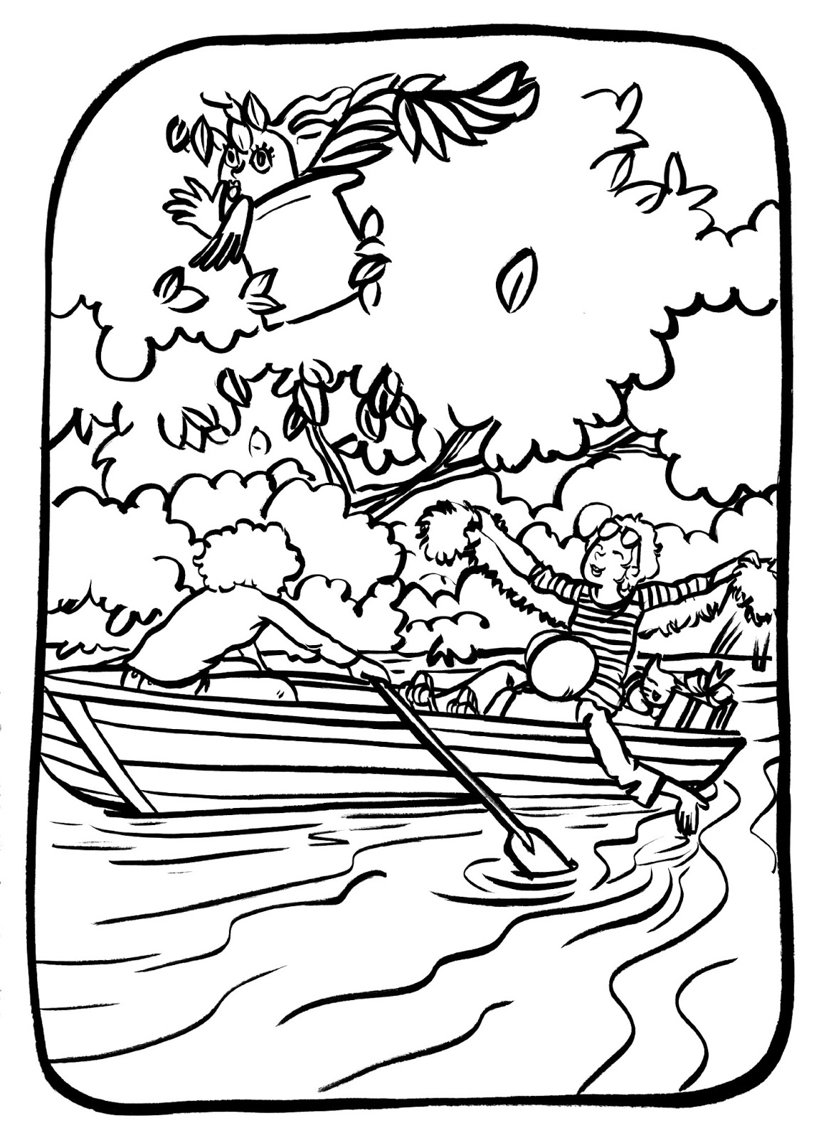 Disegno da colorare: Canoa / barca a remi (Trasporto) #142328 - Pagine da Colorare Stampabili Gratuite