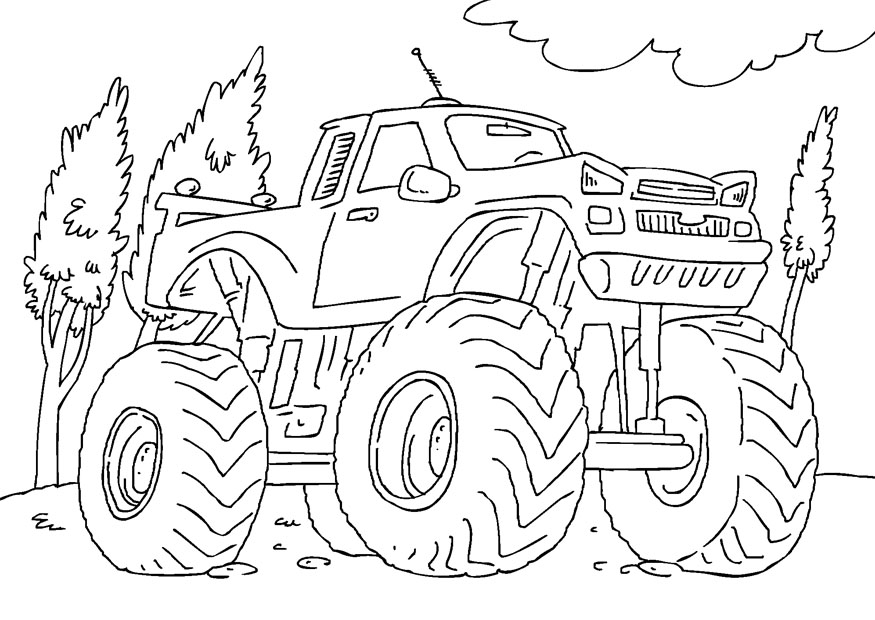 Disegno da colorare: Monster Truck (Trasporto) #141291 - Pagine da Colorare Stampabili Gratuite
