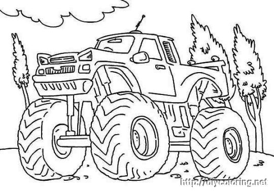 Disegno da colorare: Monster Truck (Trasporto) #141298 - Pagine da Colorare Stampabili Gratuite