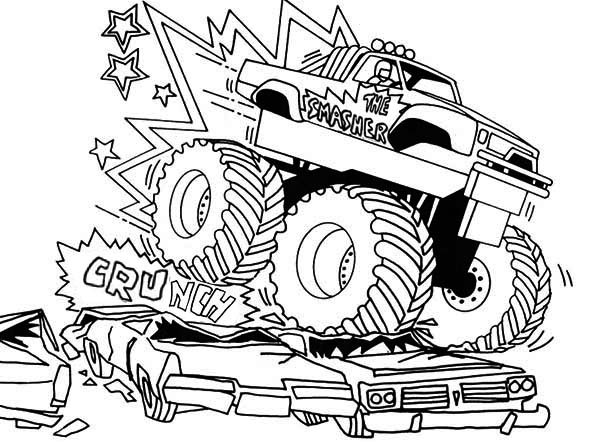 Disegno da colorare: Monster Truck (Trasporto) #141322 - Pagine da Colorare Stampabili Gratuite