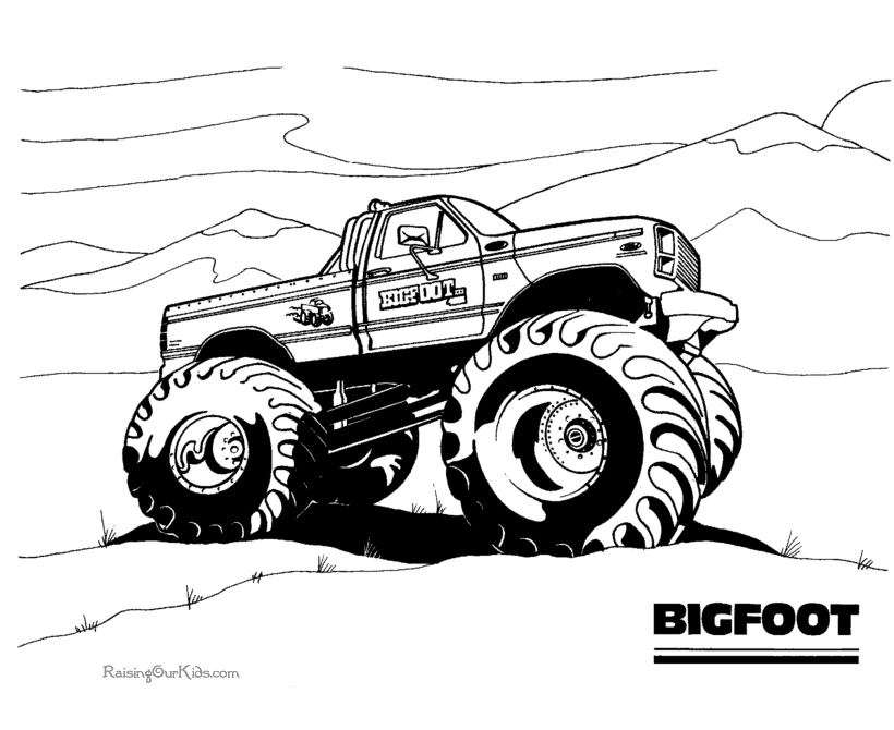 Disegno da colorare: Monster Truck (Trasporto) #141419 - Pagine da Colorare Stampabili Gratuite