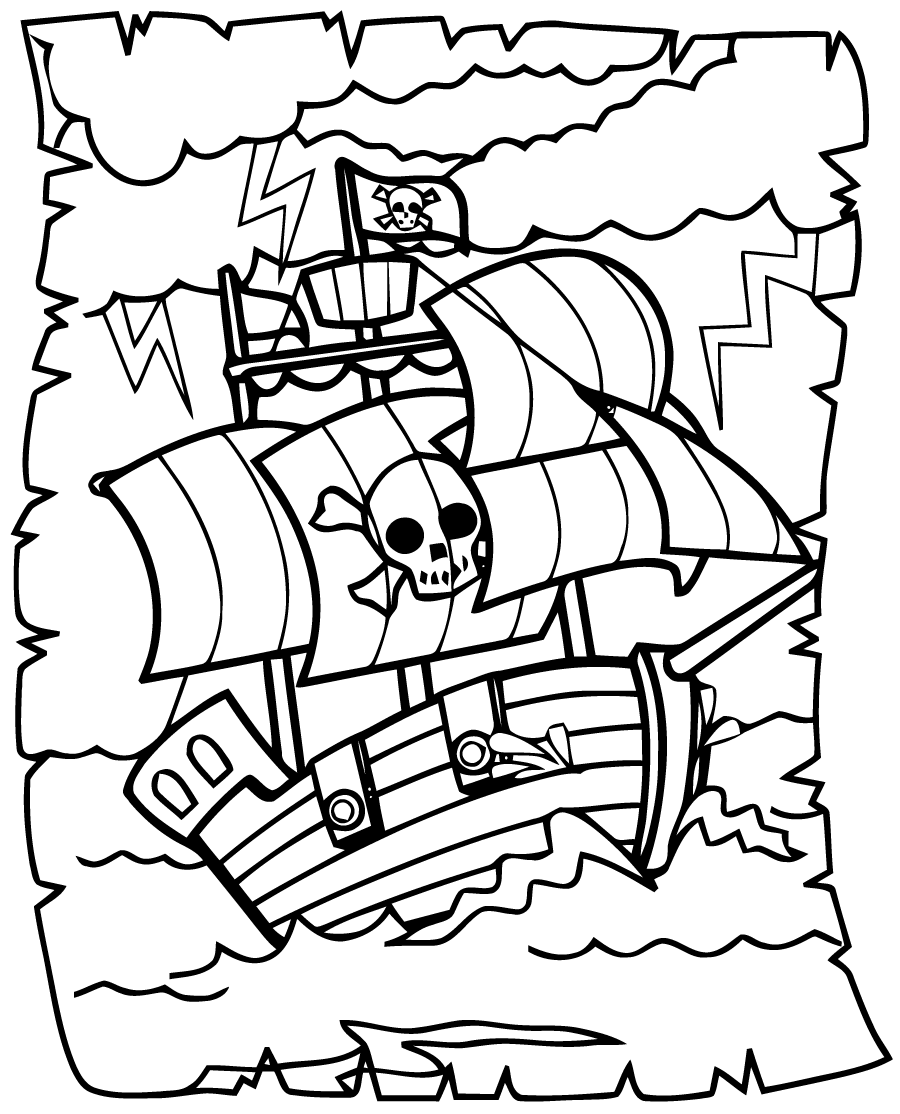 Disegno da colorare: Nave pirata (Trasporto) #138213 - Pagine da Colorare Stampabili Gratuite