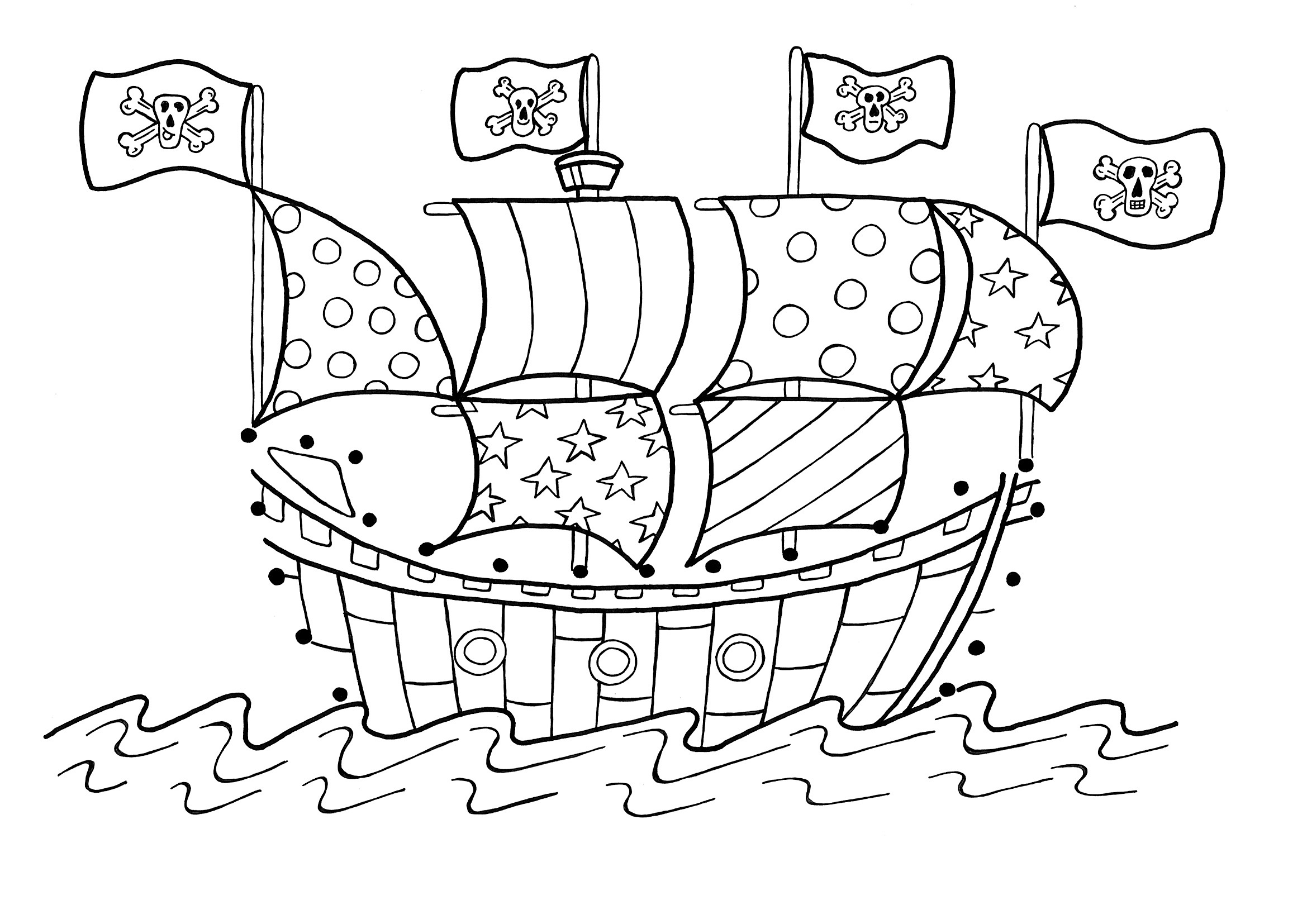 Disegno da colorare: Nave pirata (Trasporto) #138215 - Pagine da Colorare Stampabili Gratuite