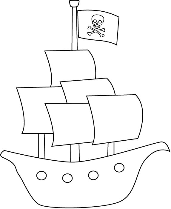Disegno da colorare: Nave pirata (Trasporto) #138216 - Pagine da Colorare Stampabili Gratuite