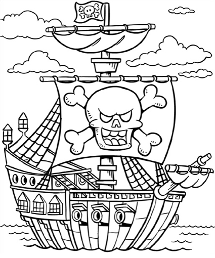 Disegno da colorare: Nave pirata (Trasporto) #138239 - Pagine da Colorare Stampabili Gratuite