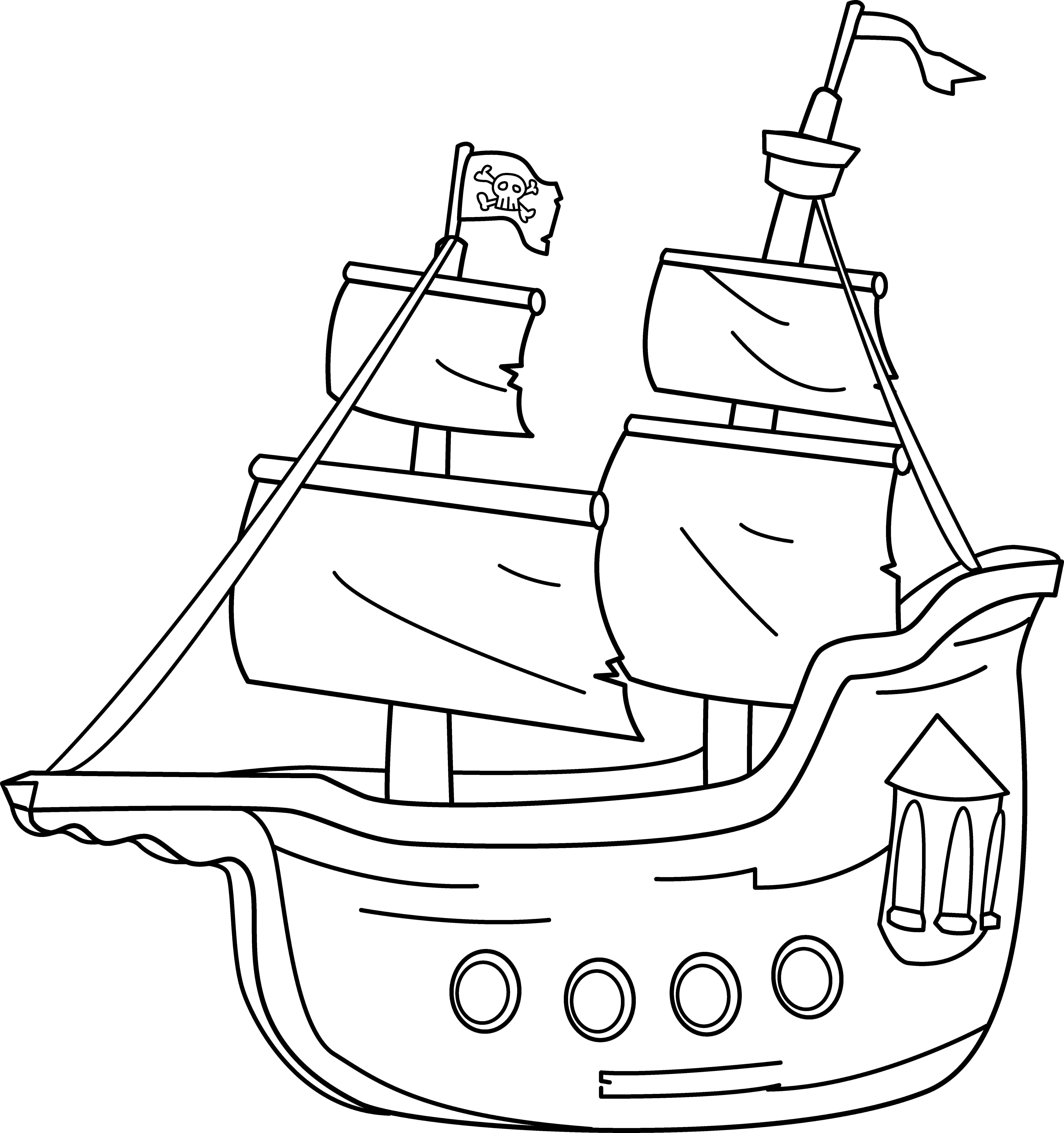 Disegno da colorare: Nave pirata (Trasporto) #138245 - Pagine da Colorare Stampabili Gratuite