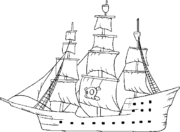 Disegno da colorare: Nave pirata (Trasporto) #138251 - Pagine da Colorare Stampabili Gratuite